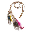 Women Boho Feather Headband Headpiece Hippie Weave Hairband Hair Accessory