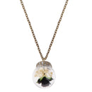 Dry Flower Glass Ball Bottle Handmade Retro Pendant Clavicle Necklace Black
