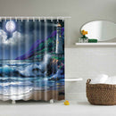 Waterproof Polyester Bathroom Shower Sheer Curtain Panel w/Hook Lighthouse