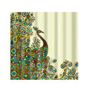 Bathroom Shower Curtain Green Peacock Extra Long With Rings 180 X 180cm (71''X71'') - Waterproof, Non Toxic, Eco-Friendly, No Chemical Odor, Rust Proof Grommets