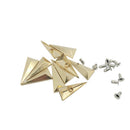 10 Set 13*28mm Gold Pyramid Triangle Spike Rivet Studs Spots Rock Punk Style