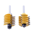 2 Pieces Professional Adjustable 8mm Shank Finger Joint Router Bit with 1-7/8-Inch, 1-1/4-inch Diameter
