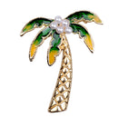 Multi Color Enamel Tropical Faux Pearl Fruit Cokernut Tree Suit Scarf Lapel Breastpin Wedding Party Jewelry