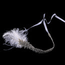 Wedding Bridal Flapper Feather Diamante Rhinestone Headband Headpiece 1920s