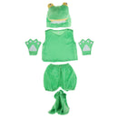 Kids Animal Costume Set Frog Hat Top Shorts Gloves Shoes Party Halloween