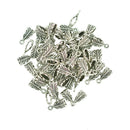 100 Pieces Tibetan Silver Zinc Alloy Feather Bail Jewelry Making Charm Pendant 14 x 6 x 5mm