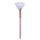White Fan Shape Wooden Handle Soft Nylon Face Foundation Powder Makeup Brush for Party Comestic