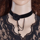 Women Gothic Victorian Vintage Black Velvet Chunky Choker Necklace