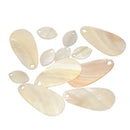 12 Pieces Flat Shell Charm Loose Beads Drop and Oval Mix for Jewelry Earring Pendant Artcraft DIY