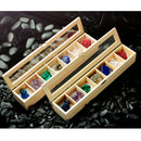 Rock & Mineral Collection - Geology Specimens Earth Science Educational - Wooden Box Of 7 pieces Natural Quartz Amethyst Azurite Coral