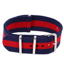 Durable Nylon Watch Band Strap 22mm/25cm Blue Red