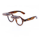 Pair Of Plastic Men Women Fashionable Steampunk Goggles Goth Retro Flip Up Round Sunglasses Cosplay Prop Party Supplies Leopard Color 135mm