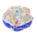 Enameled Flower Ring Jewelry Holder Storage Box Home Decorative Gifts Box