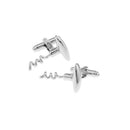 Mens Fashion Party Image Series Silver Red Wine Bottle Opener Shaped Cufflinks