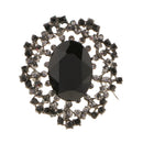 Fashion Men Suit Crystal Rhinestone Flower Brooch Secures with Pin and Hook Back Side