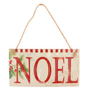Merry Christmas Rectangle Noel Letters Wooden Plaque Board Xmas Holiday Home Hanging Sign