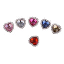 6 Pieces Alloy Heart Faceted Acrylic Rhinestone Flatback Buttons Scrapbooking Embellishments