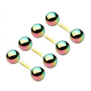 16G Eyebrow Ear Nose Lip Rings Body Piercing Jewelry PACK OF 4PCS Rainbow 1.2mm 5mm