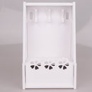 Wood like White Wall Mounted Key Storage Holder Organizer with 3 Hooks PVC Plastic