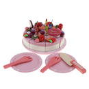 Wooden Merry Christmas Fruit Birthday Cake & Tableware Playsets Play Food Kids Fun Cutting Toy Kitchen Role Pretend Play Cooking