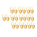 20 Pcs Leverback Dangle DIY Earring Findings with Round Cabochon Settings - Gold