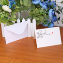 50Pcs Thank You Cards with Envelopes Red Hearts Wedding Guests Table Decor