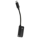 2 In 1 Type C To 3.5mm Audio Charger Adapter Headphone & Charger Cable Black
