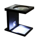 2.5X Power 3 Folding ABS Plastic Linen Tester Cloth Magnifier Scale Counter Magnifier Jewelry Design Repair with 3 LED