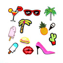 12 Pieces Assorted Iron On Patch Embroidered Applique Patches Clothes Stickers DIY Clothes Accessories