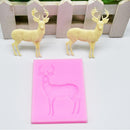 3D Silicone Christmas Deer Mold Fondant Cake Decorating Soap Mould Pink