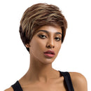 Human Hair Wig Blend Fringe Wavy Oblique Bangs Hairpieces Heat Safe 9 Inch