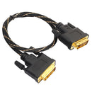 DVI-D Male to Male Dual Link Extension Cable Digital Monitor Projector Line for CRT Displays Black 0.5m