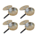 4 Pairs Metal Frying Pan Lid Set Cookware for 1/12 Dollhouse Miniature Kitchen Decor Accessory
