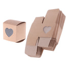 50pcs Vintage Kraft Paper Boxes Sweets Candy Cookies Brown Square Gift Boxes Wedding Party Supplies Love Heart Window
