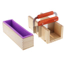 Wooden Soap Loaf Cutter Mold and Soap Cutter Set Rectangle Silicone Soap Mold with Wood Box Straight Cutter Wavy Cutter Soap Making Supplies