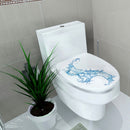 Toilet Seat Wall Sticker Flushing Water Vinyl Art Wallpaper Bathroom Decals