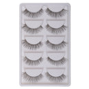 5 Pairs Handmade Natural False Eyelashes Messy Cross Eye Lashes White Stem