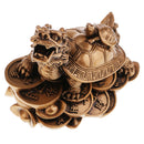 Resin Dragon Turtle Tortoise Statue Figurine Wealth Ornament for Home Office