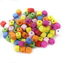 Pack of 100 Mixed Color Wooden Square Bead With Hole for DIY Craft Findings 10mm