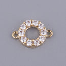 Zircons Rhinestone Charms Pendants Connector Charms For DIY Necklace Jewelry