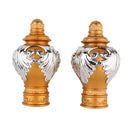 2Pcs Plastic 28mm Inner Dia. Window Drapery Curtain Rod End Drapery Pole Rail Decorative Head