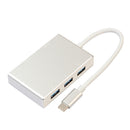 5 in 1 Aluminium USB 3.0 Type C to 4K HD HDMI + VGA + 3PCS USB 3.0 Dongle Adapter Splitter Converter Hub For Apple Macbook Silver