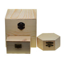 3 Pieces Blank Unfinished Wood Wooden Jewelry Storage Box Organizer Container for DIY Craft Wedding Party Favors