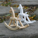 12inch Fashion Dolls Accessory - 1/6 Scale Lovely Solid Wood Crafts Rocking Horse Mini Cockhorse for Fairy Garden Decor