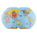Wooden World Map and 36 Flags Matching Puzzle Wall Map Geography Kids Educational Toy