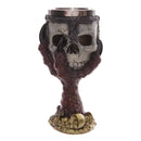 Stainless Steel Goblet 3D Skull Skeleton Claw Wine Beer Halloween Decor Red