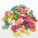 100pcs Cartoon Cow Wooden Buttons 24 x 17mm Sewing Crafts 2 Holes Wholesales