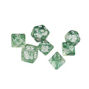 7pcs/set TRPG Game Dungeons & Dragons Glitter D4-D20 Multi Sides Dice Green