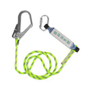 Fall Protection Shock Absorbing Rope Lanyard with Single Hook 2.2M Green
