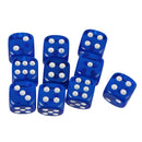 Pack of 10 Acrylic Six Sided D6 Dice for D&D TRPG Party Board Game Toys Dark Blue
